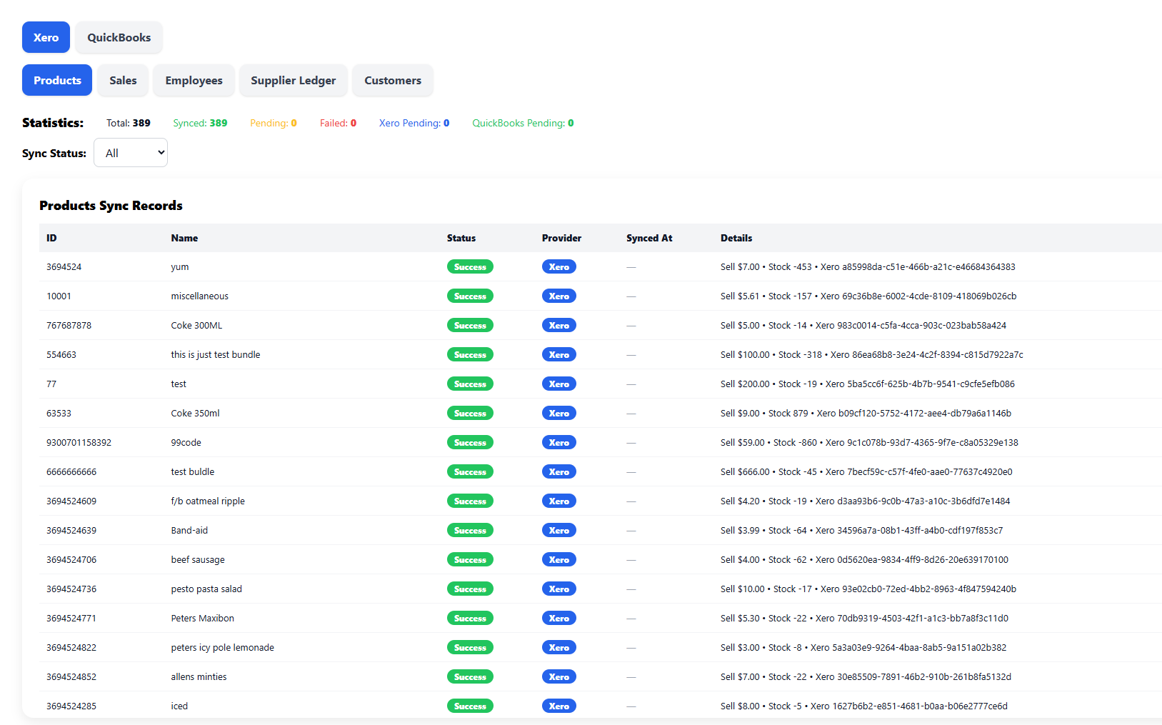 Integrations, Delivery Provider Settings, and Data Sync Reporting screenshot