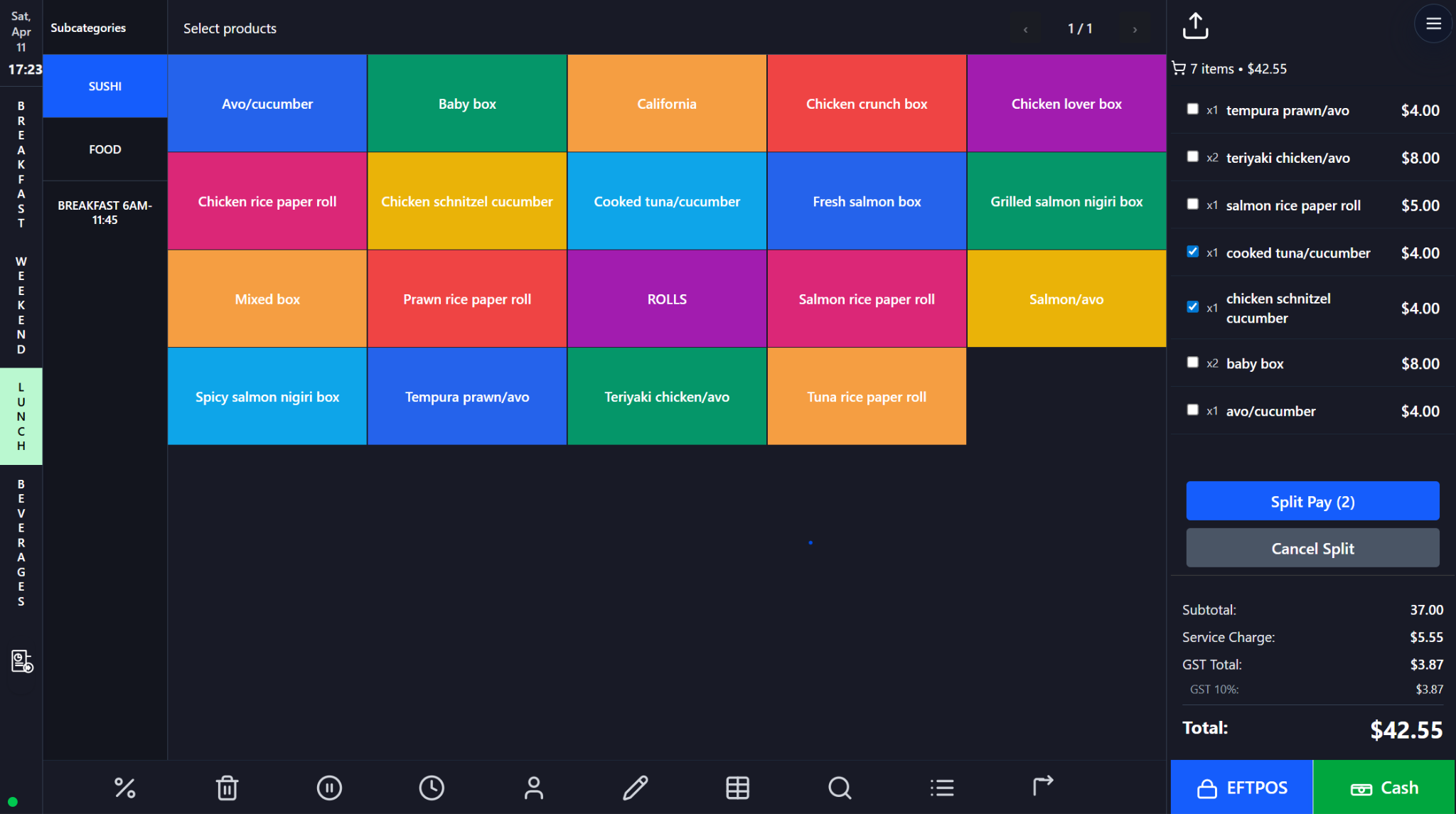 Payments, Refunds, Reprints, and Split Bills screenshot